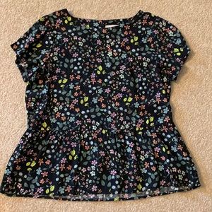LOFT floral peplum top